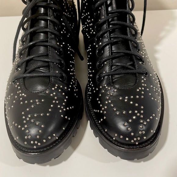Jimmy Choo Leather Star Cruz Combat Boots - Picture 3 of 8